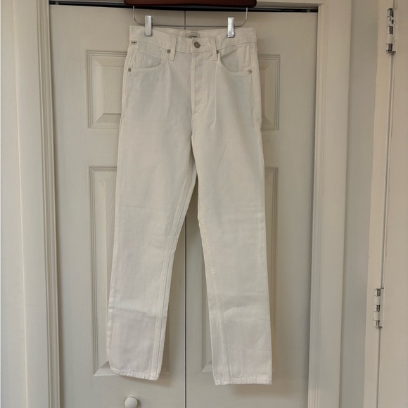 CITIZENS OF HUMANITY Charlotte High Rise Straight Jeans in White Denim - Picture 2 of 13